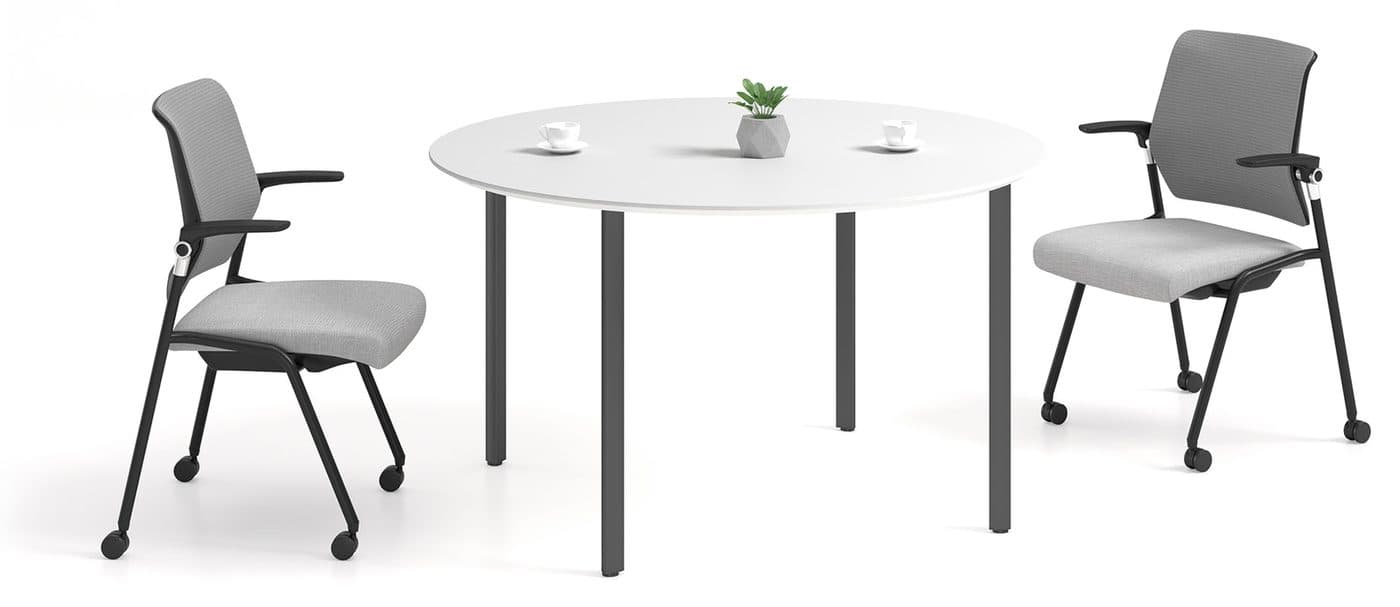 VARIDEX round meeting table with two chairs